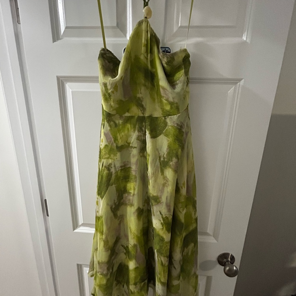 Windsor Strapless Green Patterned Dress